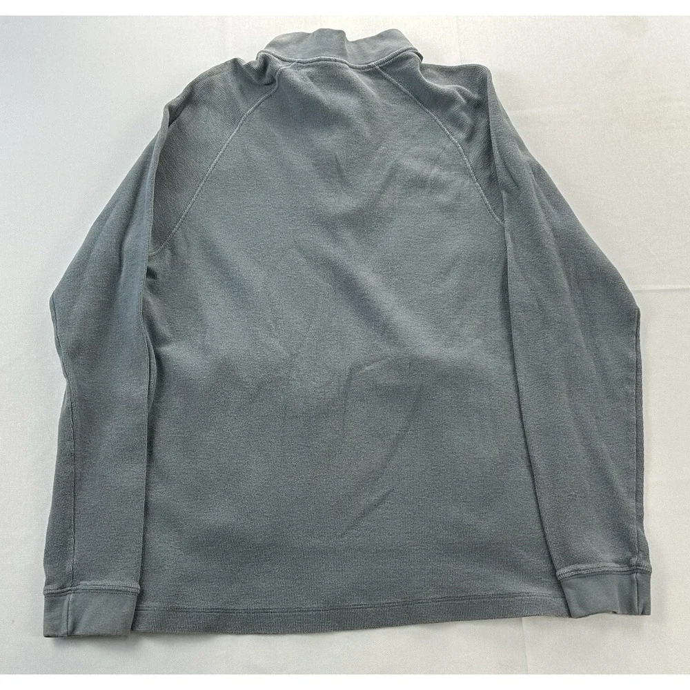 Carhartt K346 Men's M Blue Quarter Zip Thermal Waffle Knit Pullover Cotton